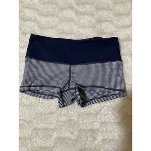 Lululemon Fits Small Athletic Running Blue  White Shorts Womens Floral